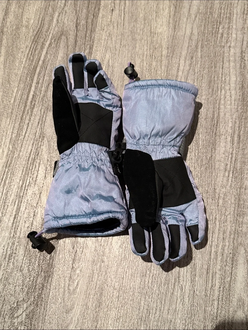 Champion Kids Light Blue and Purple Ski Mittens with Black Grip